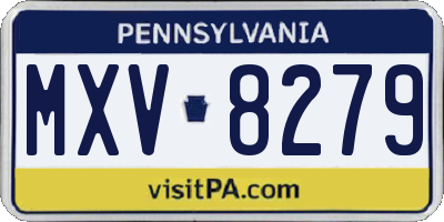 PA license plate MXV8279