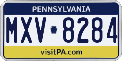 PA license plate MXV8284