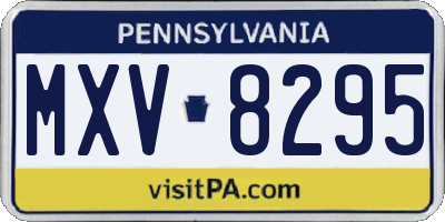 PA license plate MXV8295