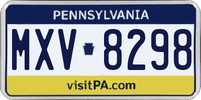 PA license plate MXV8298