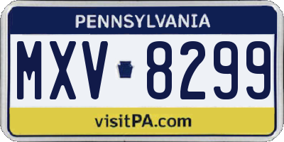 PA license plate MXV8299