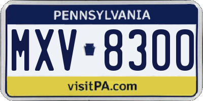 PA license plate MXV8300