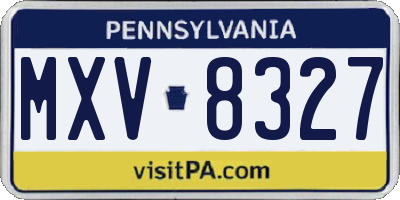 PA license plate MXV8327