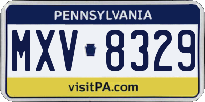 PA license plate MXV8329