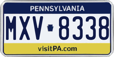 PA license plate MXV8338