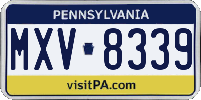 PA license plate MXV8339