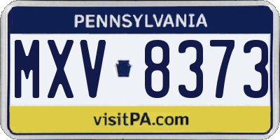 PA license plate MXV8373