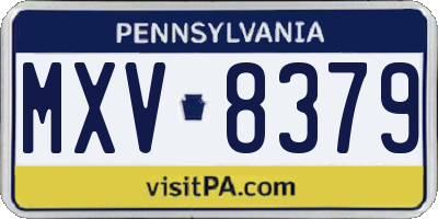 PA license plate MXV8379
