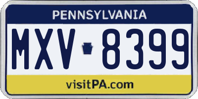 PA license plate MXV8399
