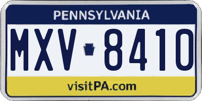 PA license plate MXV8410