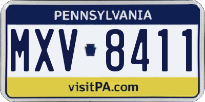 PA license plate MXV8411