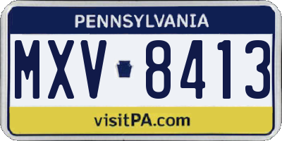 PA license plate MXV8413