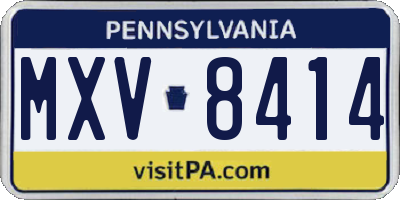 PA license plate MXV8414