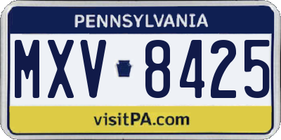 PA license plate MXV8425