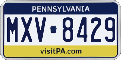 PA license plate MXV8429