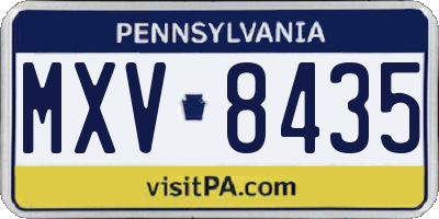 PA license plate MXV8435