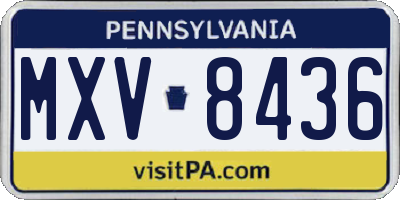 PA license plate MXV8436