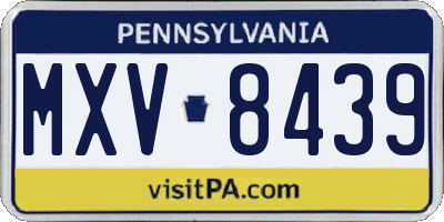 PA license plate MXV8439