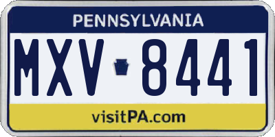 PA license plate MXV8441