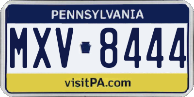 PA license plate MXV8444