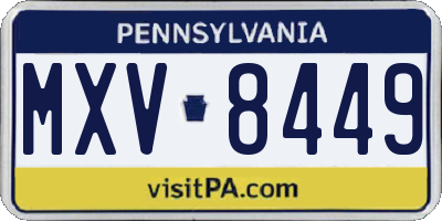 PA license plate MXV8449