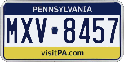 PA license plate MXV8457
