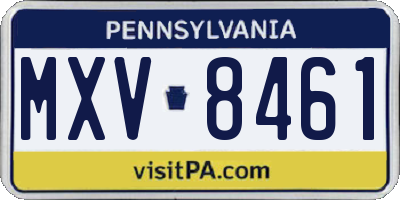 PA license plate MXV8461