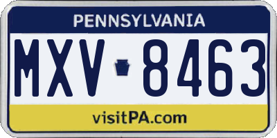 PA license plate MXV8463