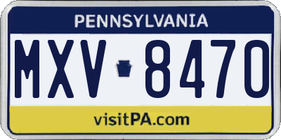 PA license plate MXV8470