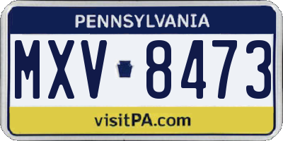 PA license plate MXV8473
