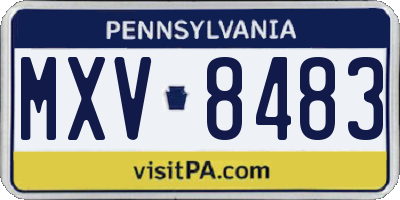 PA license plate MXV8483