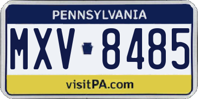 PA license plate MXV8485