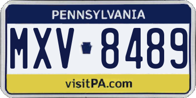 PA license plate MXV8489