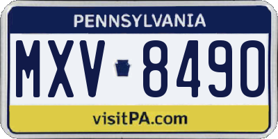 PA license plate MXV8490