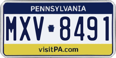 PA license plate MXV8491