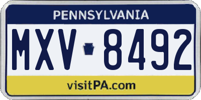 PA license plate MXV8492