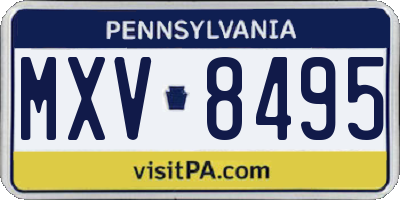 PA license plate MXV8495