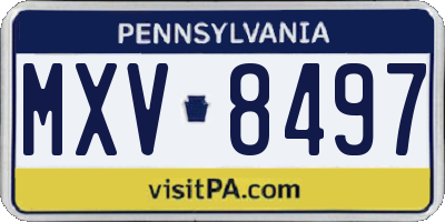 PA license plate MXV8497