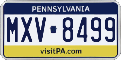 PA license plate MXV8499