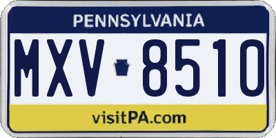 PA license plate MXV8510