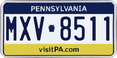 PA license plate MXV8511
