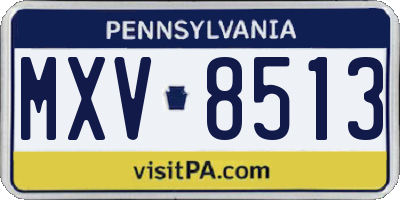 PA license plate MXV8513