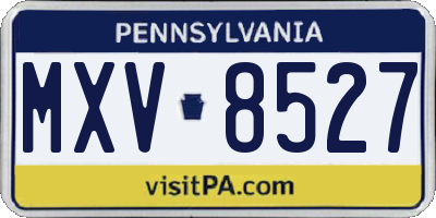 PA license plate MXV8527