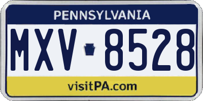 PA license plate MXV8528