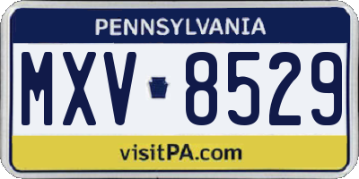 PA license plate MXV8529