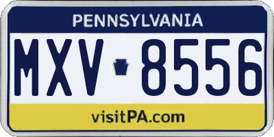 PA license plate MXV8556