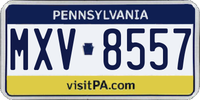 PA license plate MXV8557