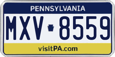 PA license plate MXV8559