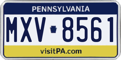 PA license plate MXV8561