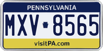 PA license plate MXV8565